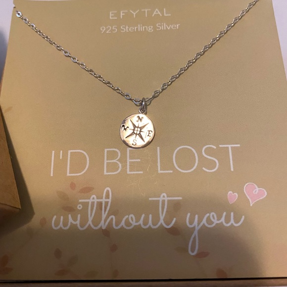 Efytal sterling silver compass necklace. - Picture 2 of 2